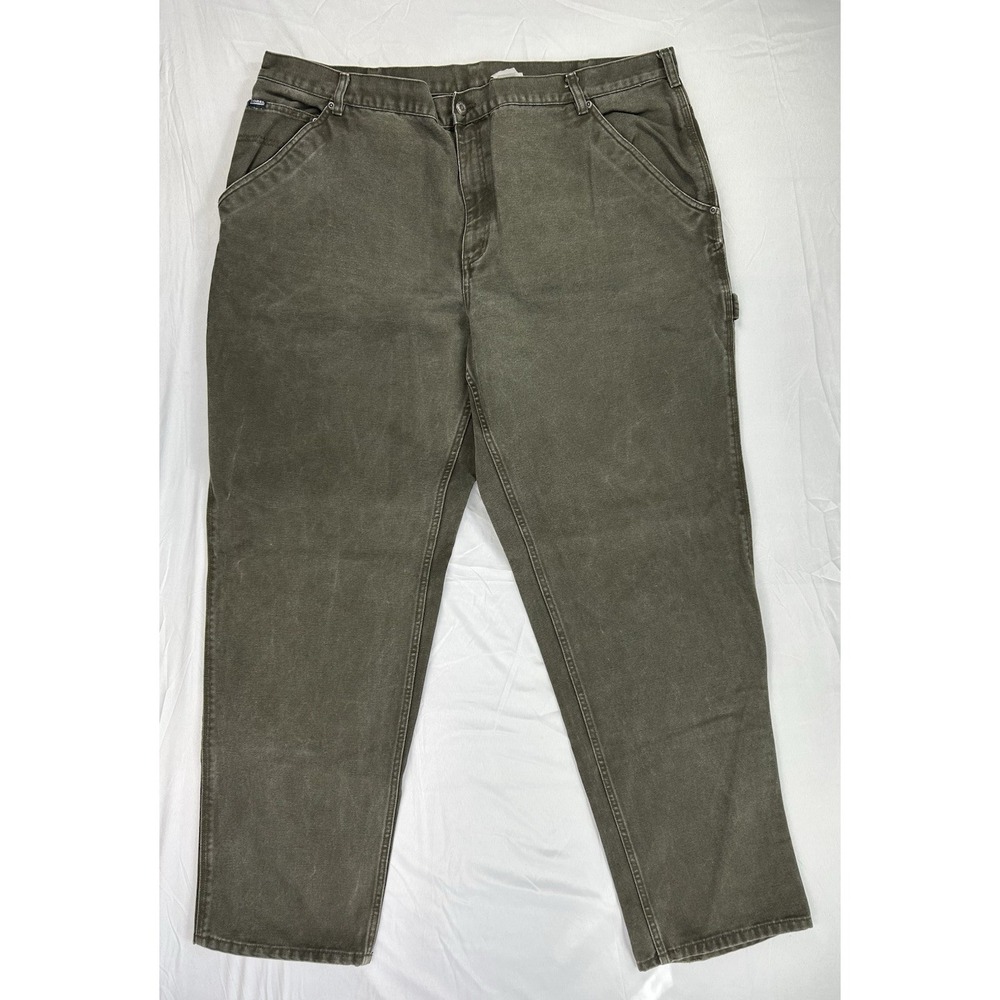 Sorel Mens Carpenter Pants 44x34 Olive Green Cotton Canvas Utility Work Trousers
